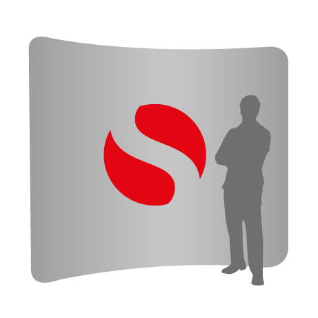 Textilwand ALU | 300er gebogen | einseitig bedruckt
