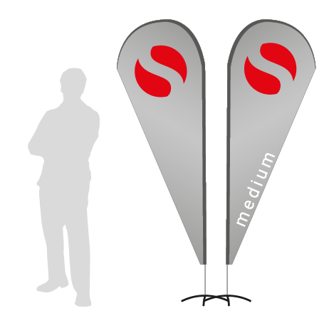 Beachflag Drop | Medium (280 cm) | beidseitig bedruckt