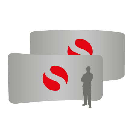 Textilwand ALU | 600er gebogen | beidseitig bedruckt